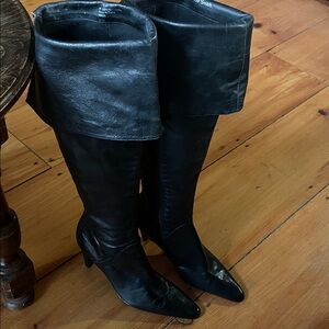 Amanda  Smith Black  Over the Knee Leather Boots